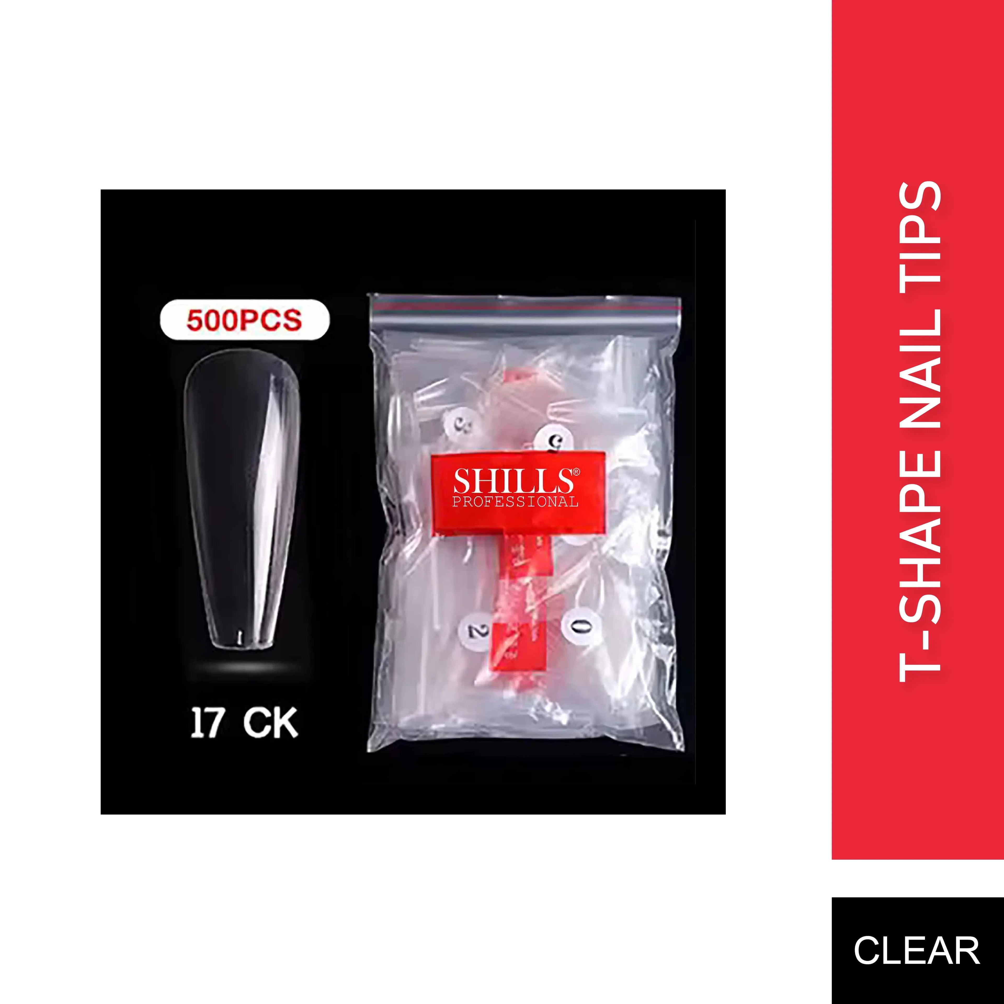 PKT 500pcs T-Shape Nail Tips Clear