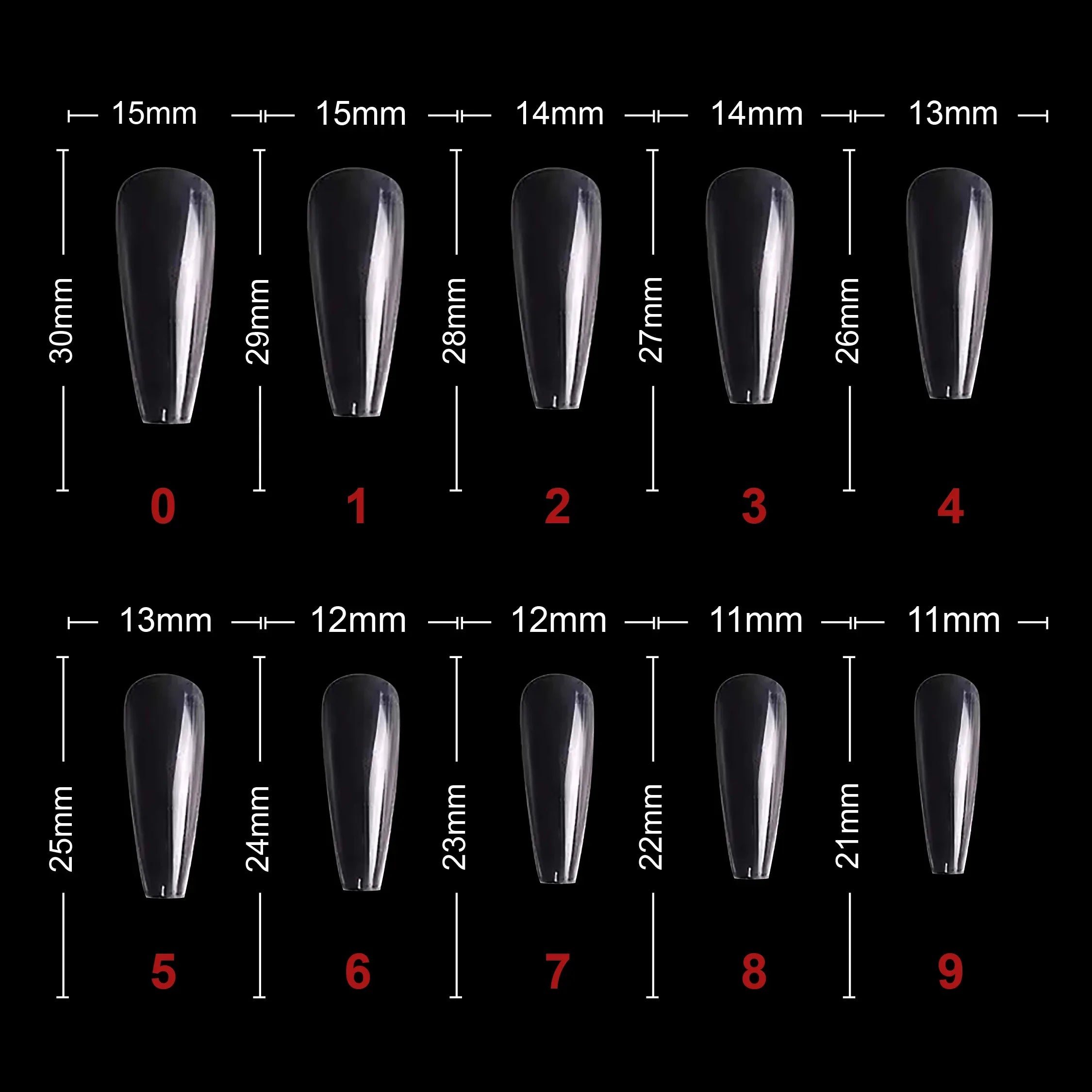 PKT 500pcs T-Shape Nail Tips Clear