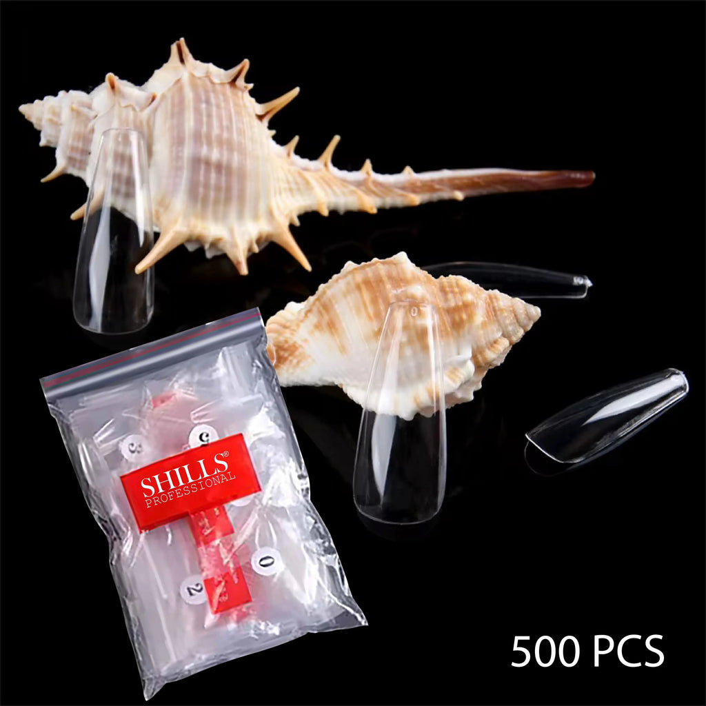 PKT 500pcs T-Shape Nail Tips Clear