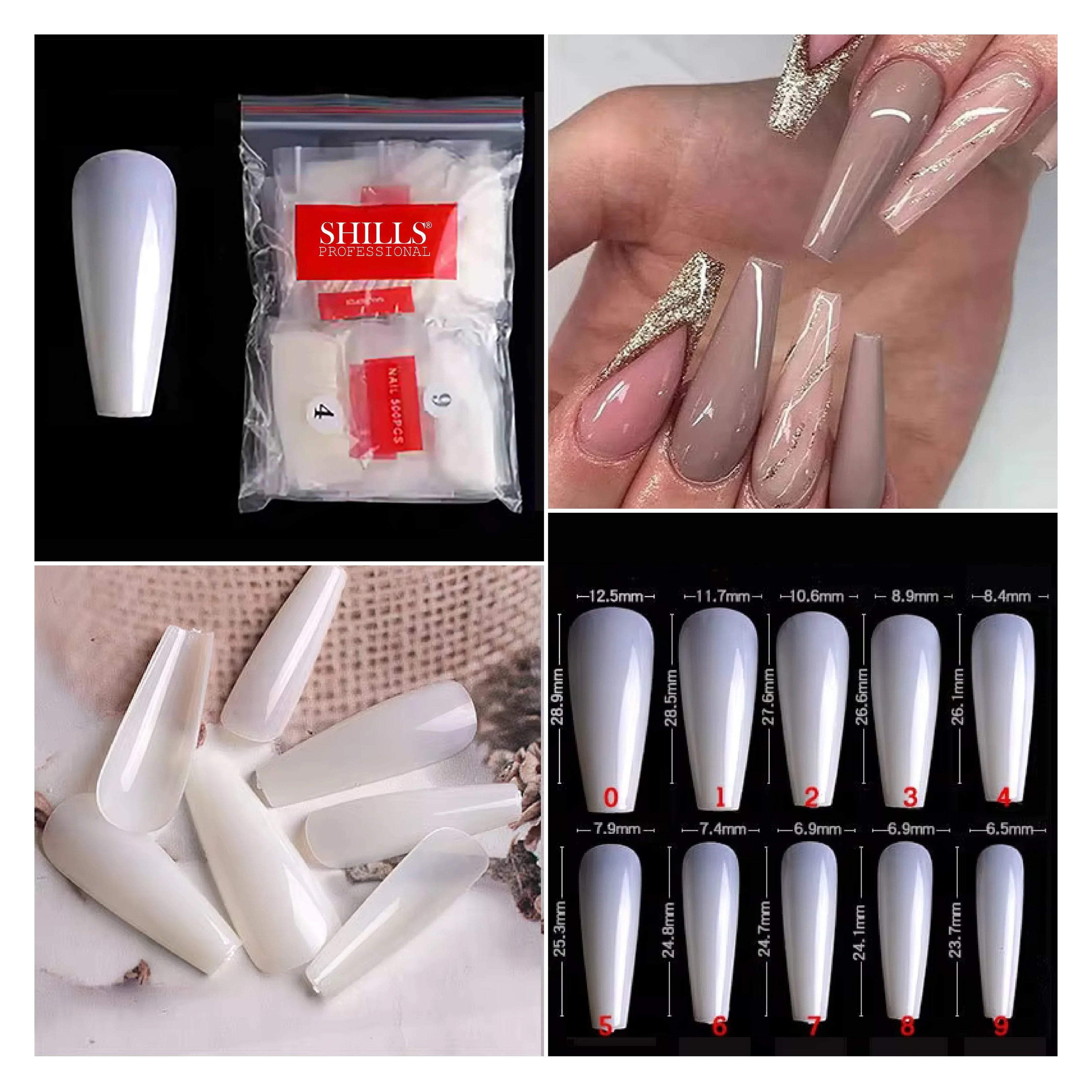 PKT 500pcs T-Shape Nail Tips Natural
