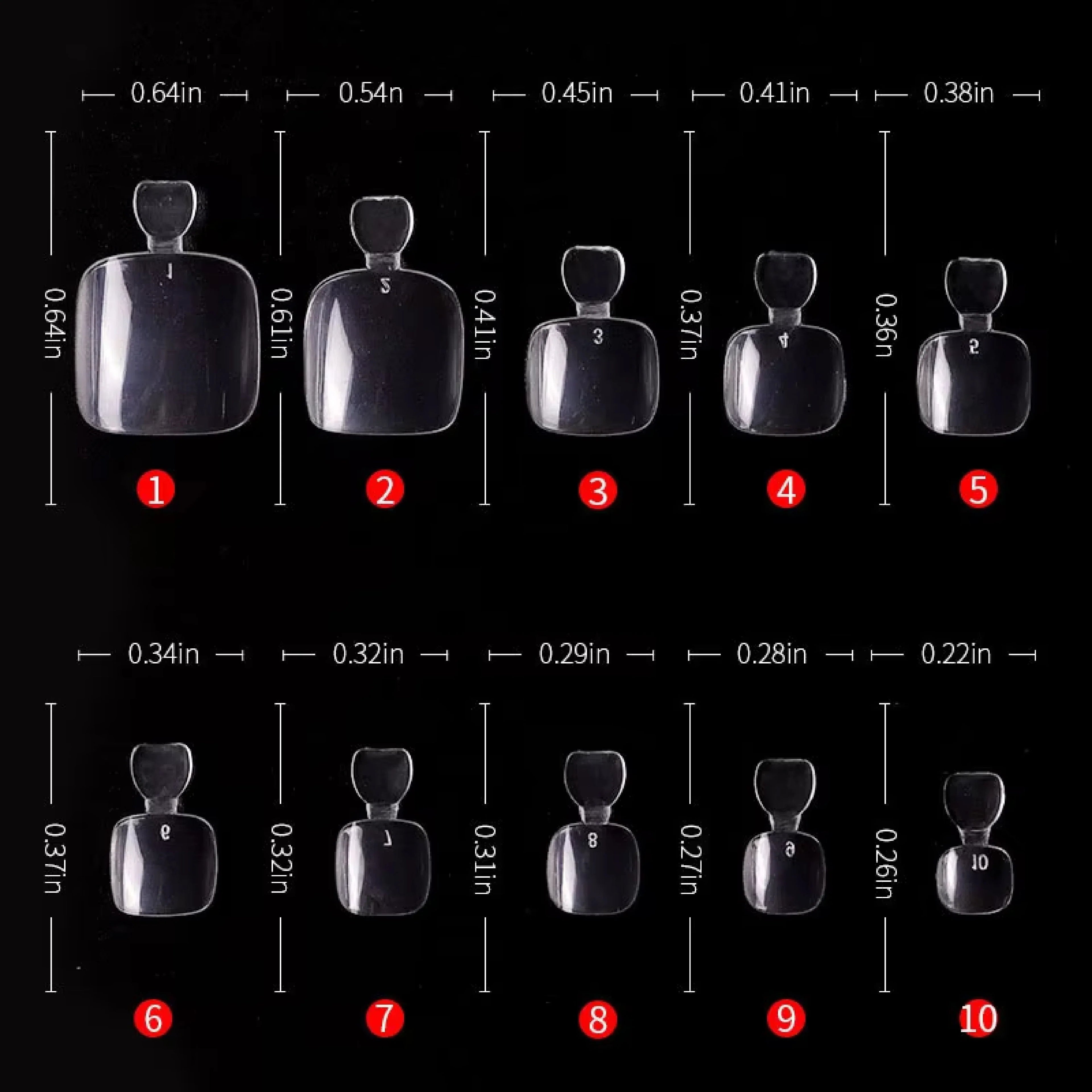 PKT 500pcs Toenails Tips Clear