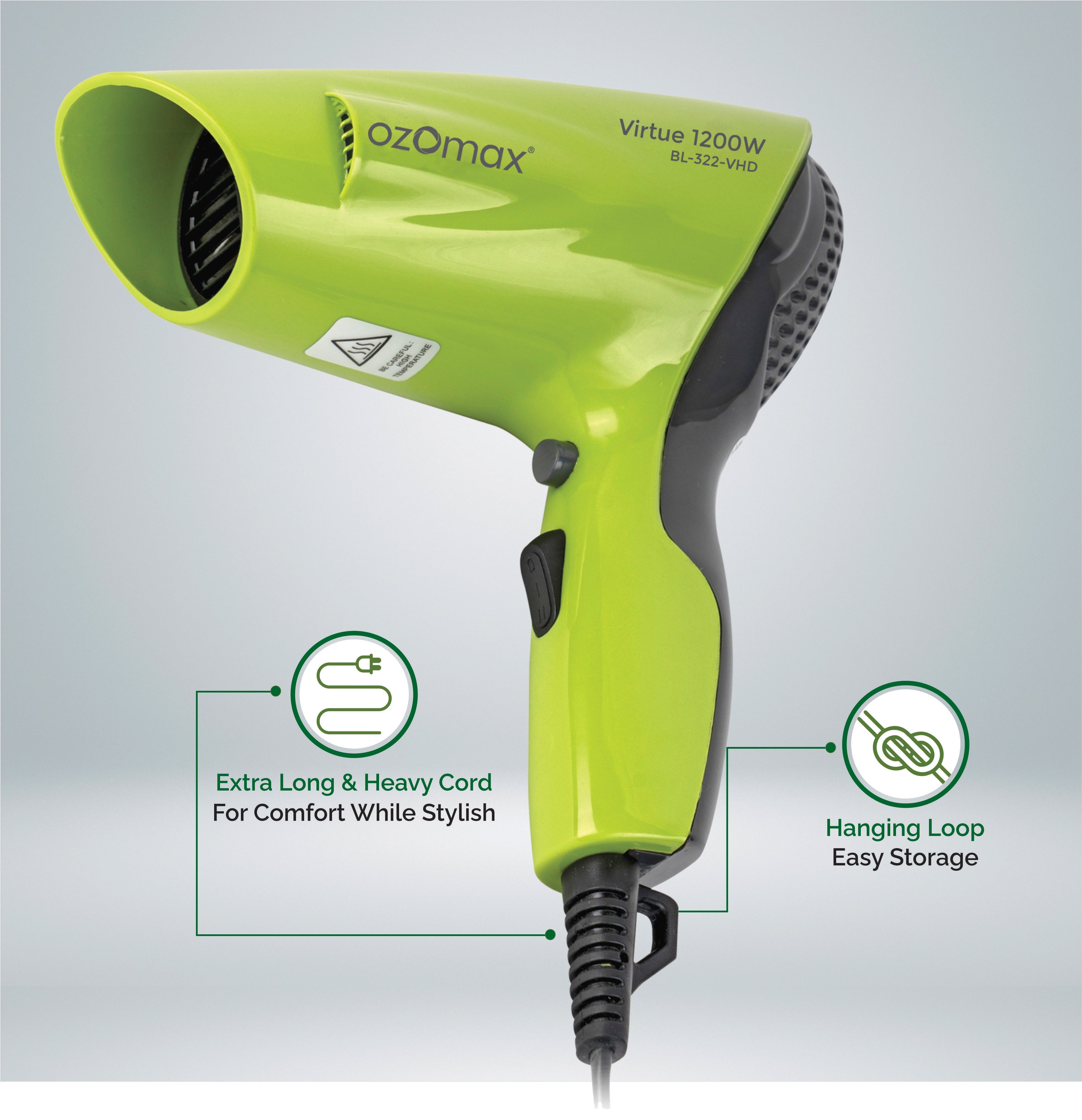 VIRTUE HAIR DRYER 1200 WATT