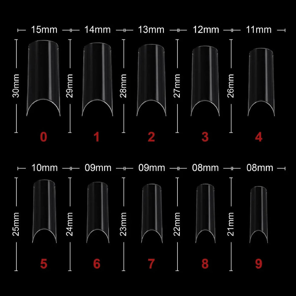 PKT 500pcs French Full Cover Nail Tips Clear