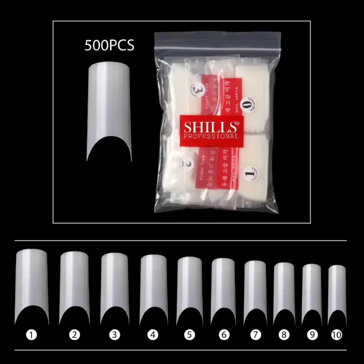 PKT 500pcs French Full Cover Nail Tips Natural