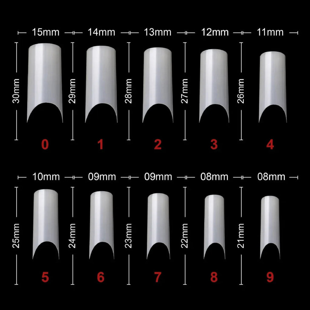 PKT 500pcs French Full Cover Nail Tips Natural