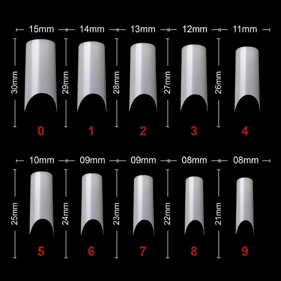 PKT 500pcs French Full Cover Nail Tips Natural