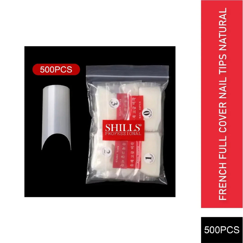 PKT 500pcs French Full Cover Nail Tips Natural