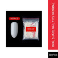 PKT 500pcs Oval Shape Nail Tips Natural