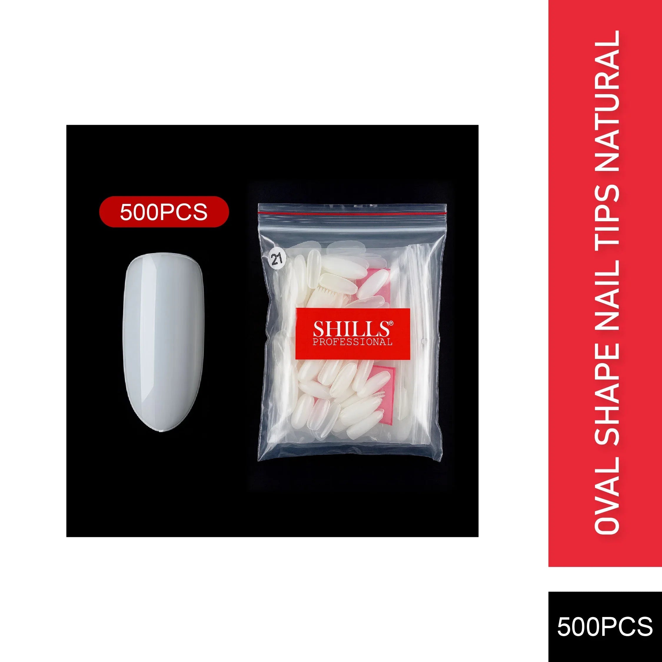 PKT 500pcs Oval Shape Nail Tips Natural