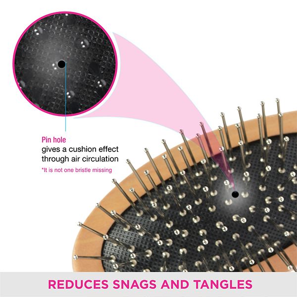 Compact Wooden Hair brush - R2-CB