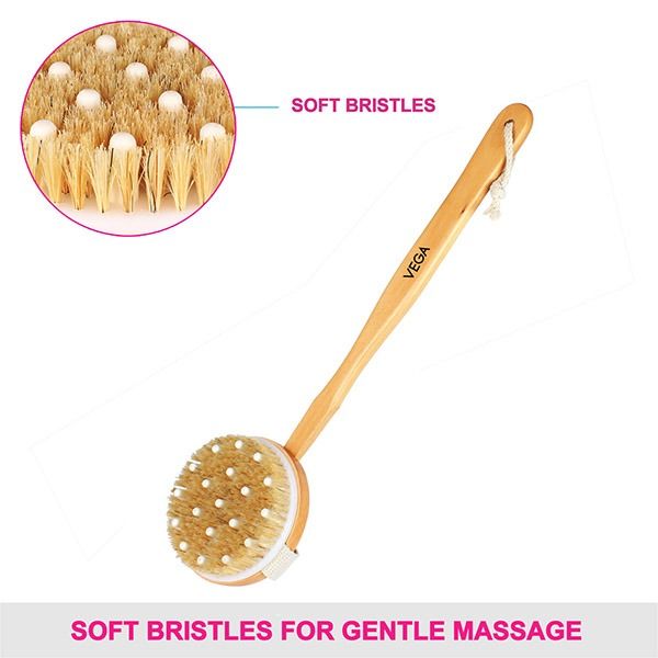 Bristle Bath Brush With Massager - NBA-1/2
