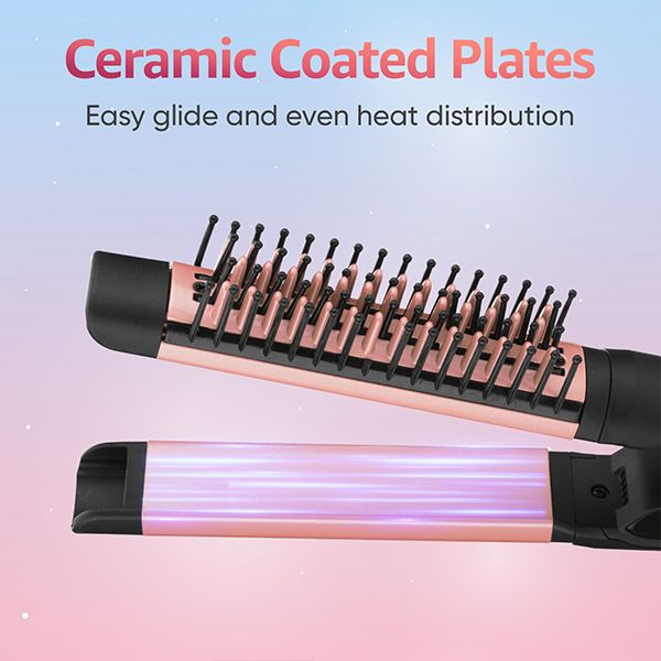 Glam Shine 2 In 1 Hair Straightener & Brush-VHSSB-01