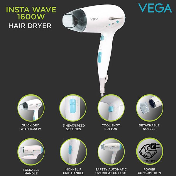 Insta Wave 1400-1600 Watts Hair Dryer - VHDH-22