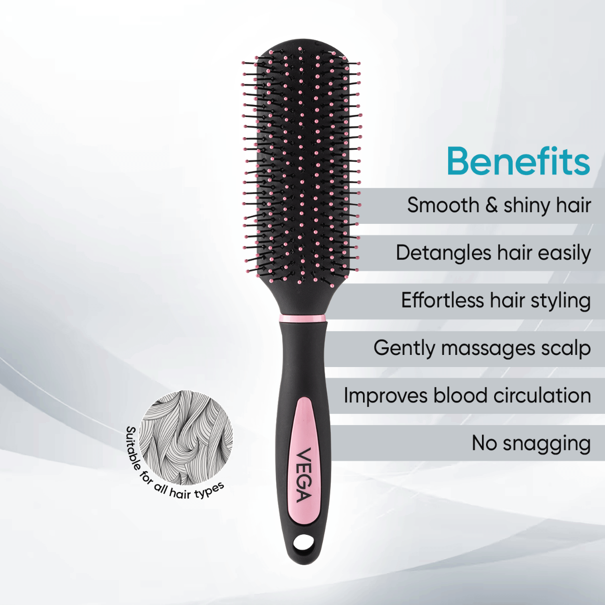 Vega Flat Hair Brush - R21-FB