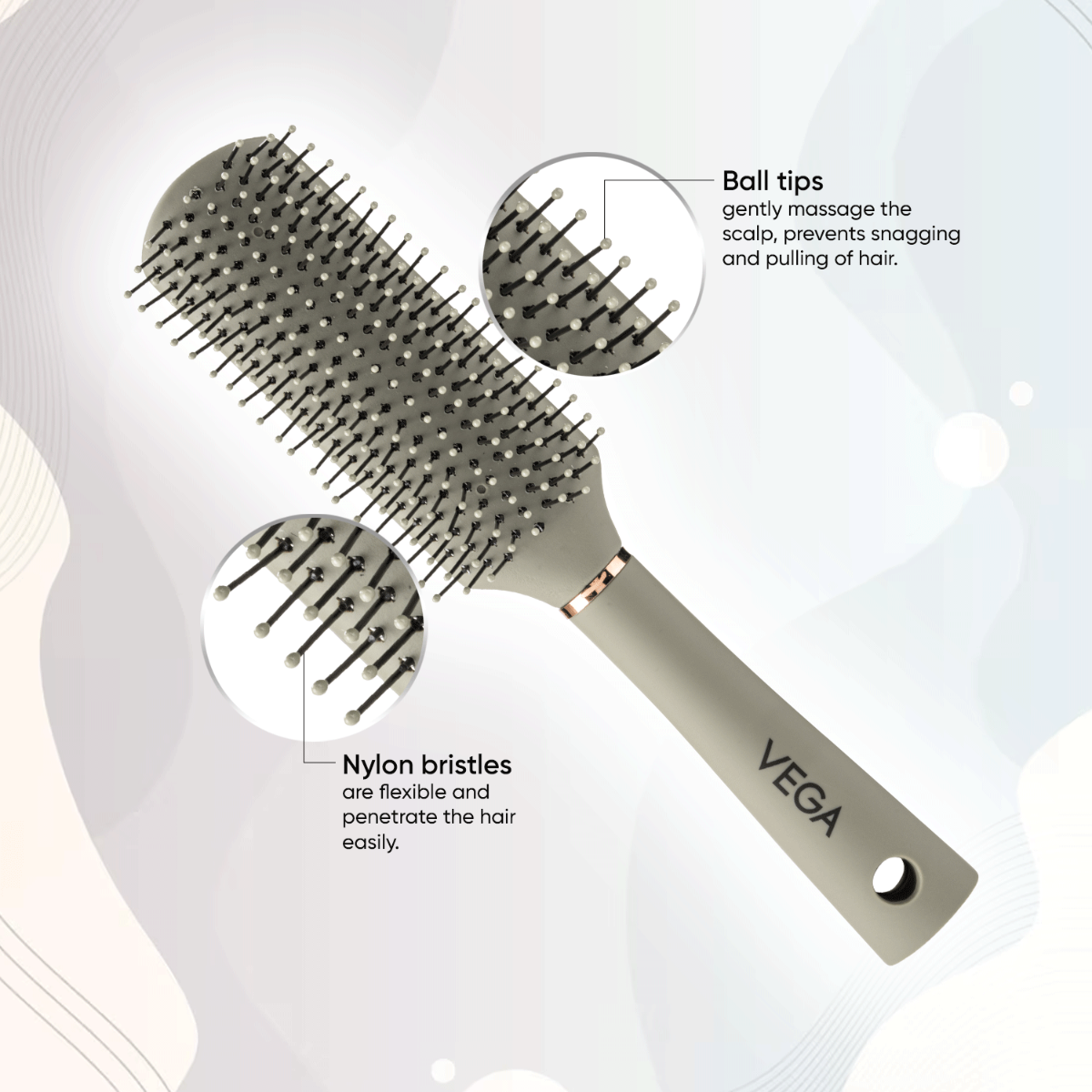 Vega Flat Hair Brush - E35-FB