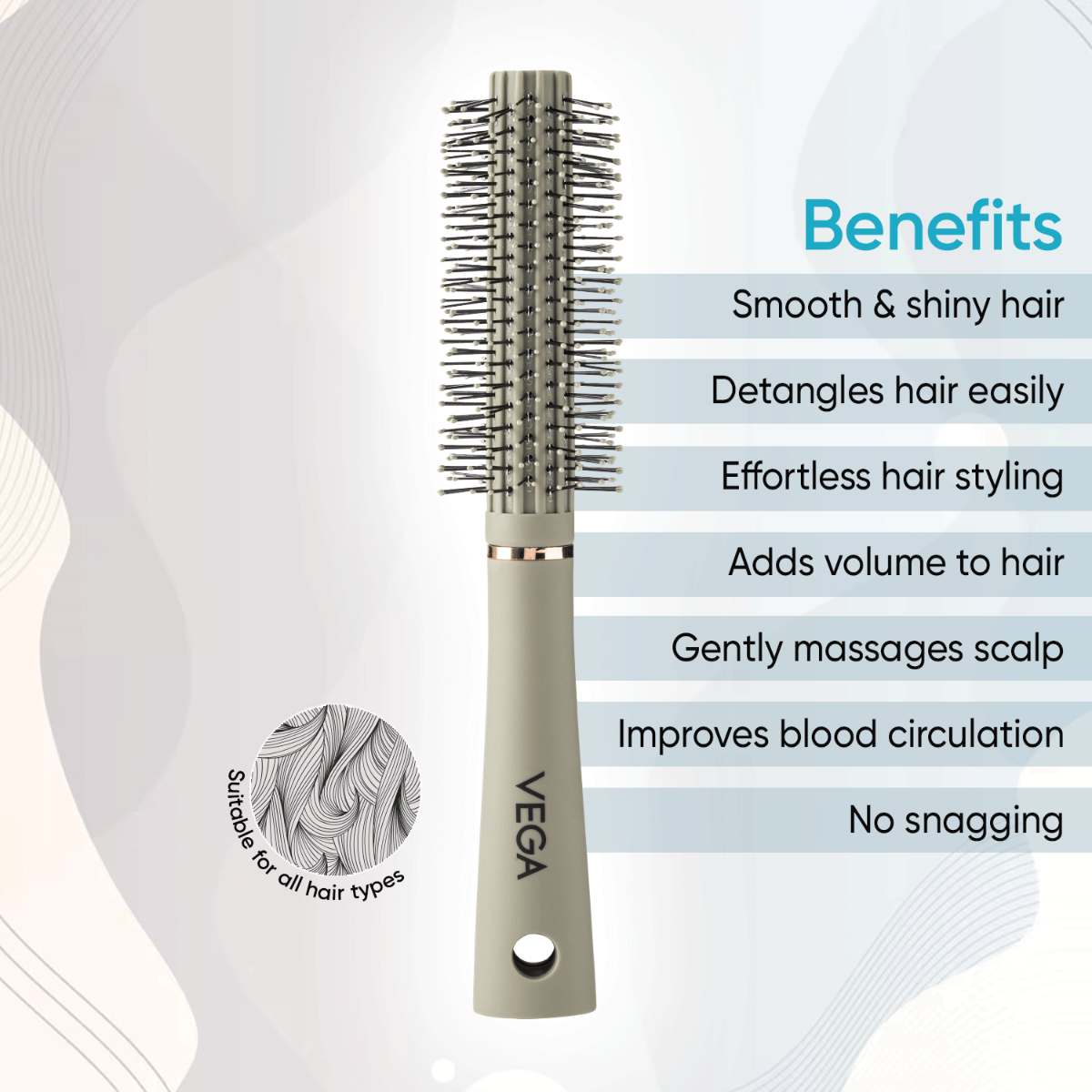 Vega Round Hair Brush - E35-RB
