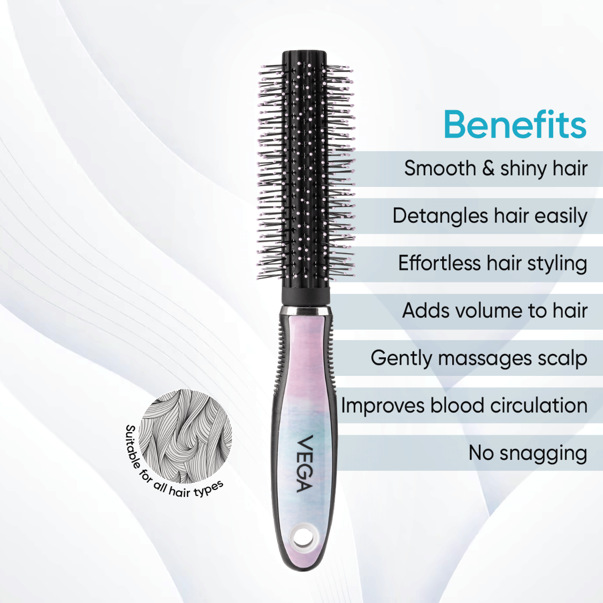 Vega Round Hair Brush - E39-RB