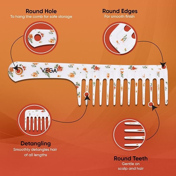 Floral Shampoo comb (Large) - DC-1268H
