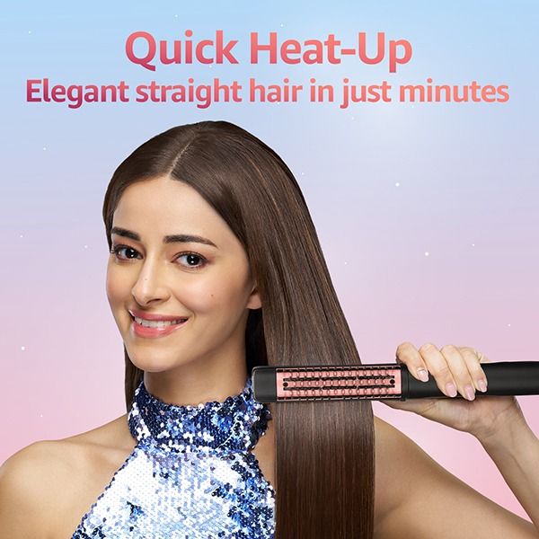 Glam Shine 2 In 1 Hair Straightener & Brush-VHSSB-01