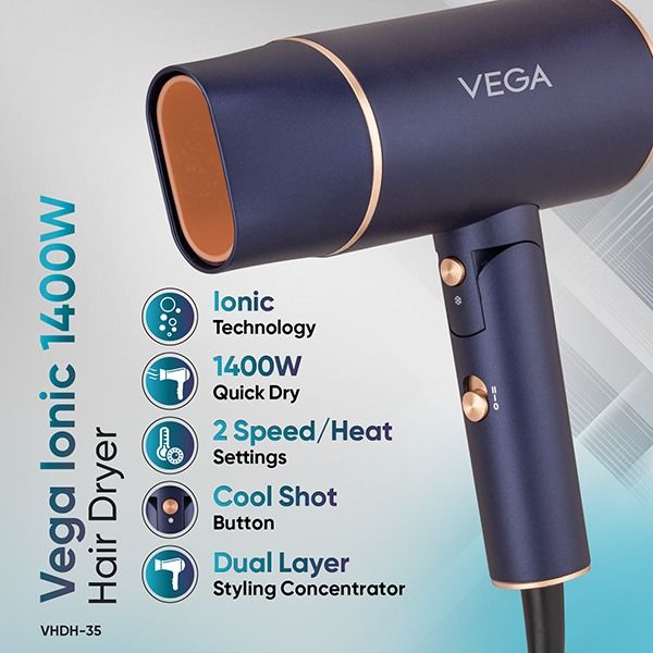 VEGA Ionic 1200-1400 Watts Hair Dryer - VHDH-35