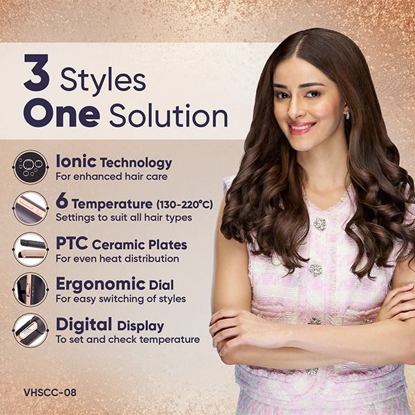 Ionic 3 in 1 Hair Styler - VHSCC-08