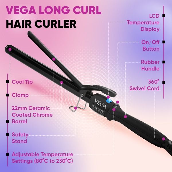 Long Curl Hair Curler (22MM Barrel) - VHCH-04