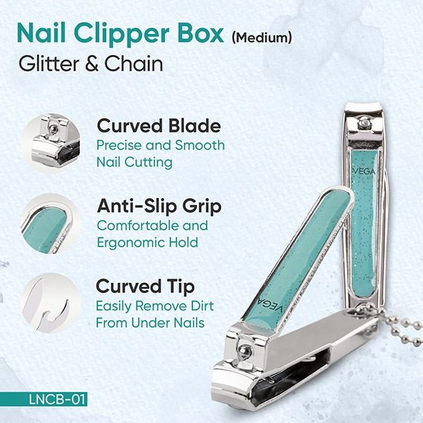 Nail Clipper Box (Medium) Glitter & Chain - LNCB-01