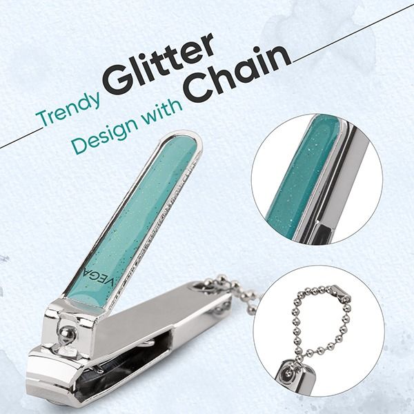 Nail Clipper Box (Medium) Glitter & Chain - LNCB-01