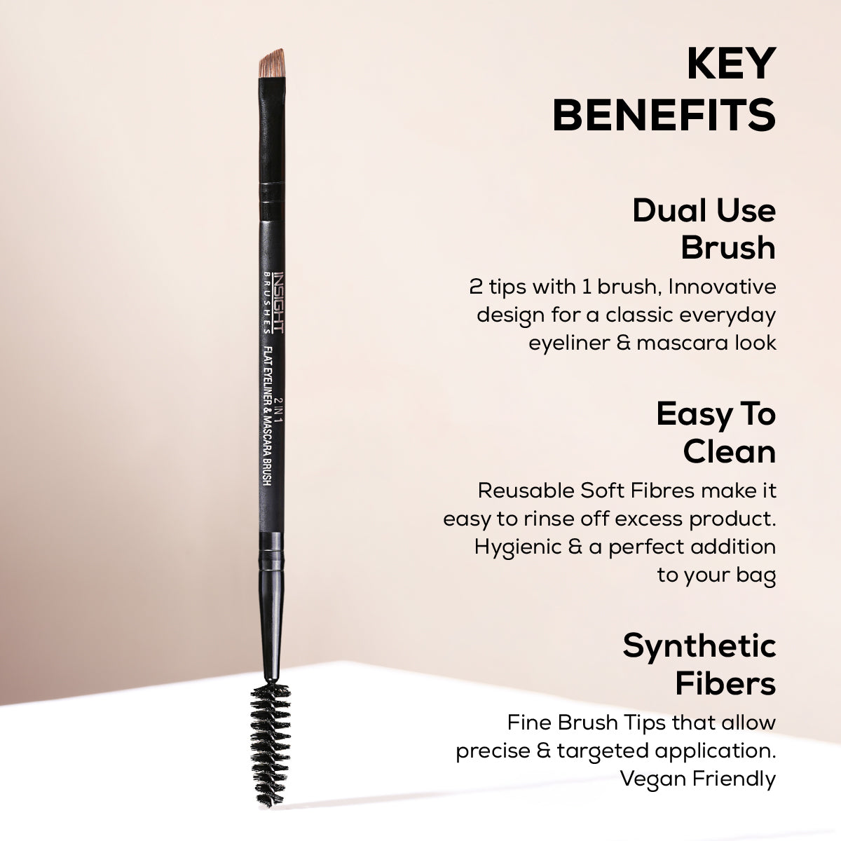 Flat Eyeliner & Mascara Brush (2IN1)