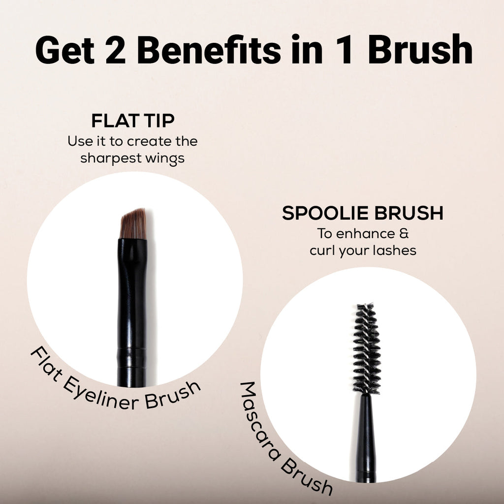 Flat Eyeliner & Mascara Brush (2IN1)