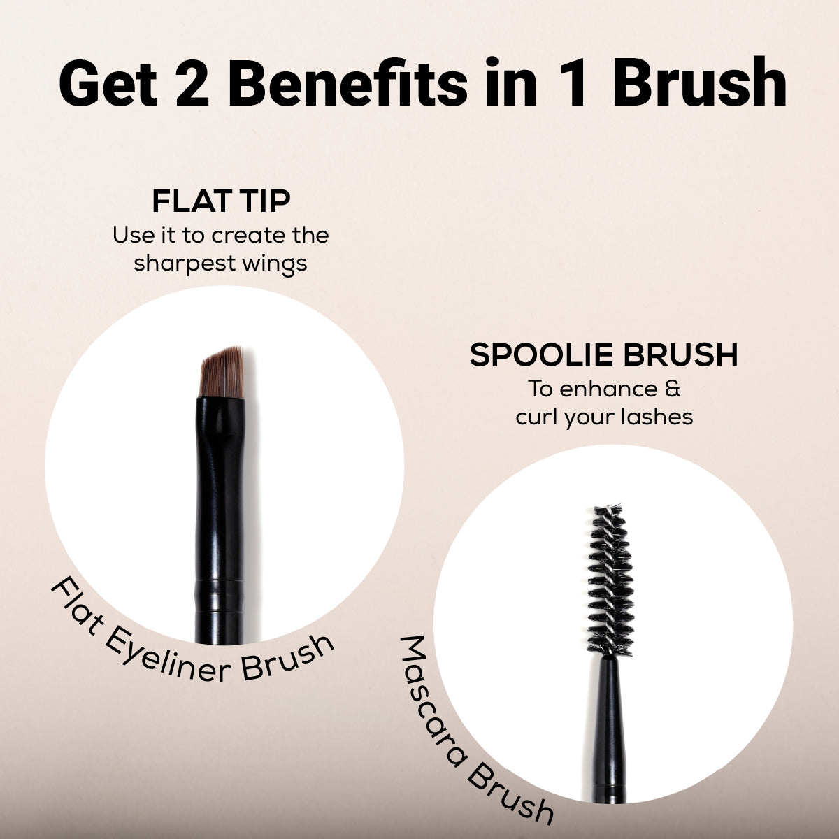 Flat Eyeliner & Mascara Brush (2IN1)