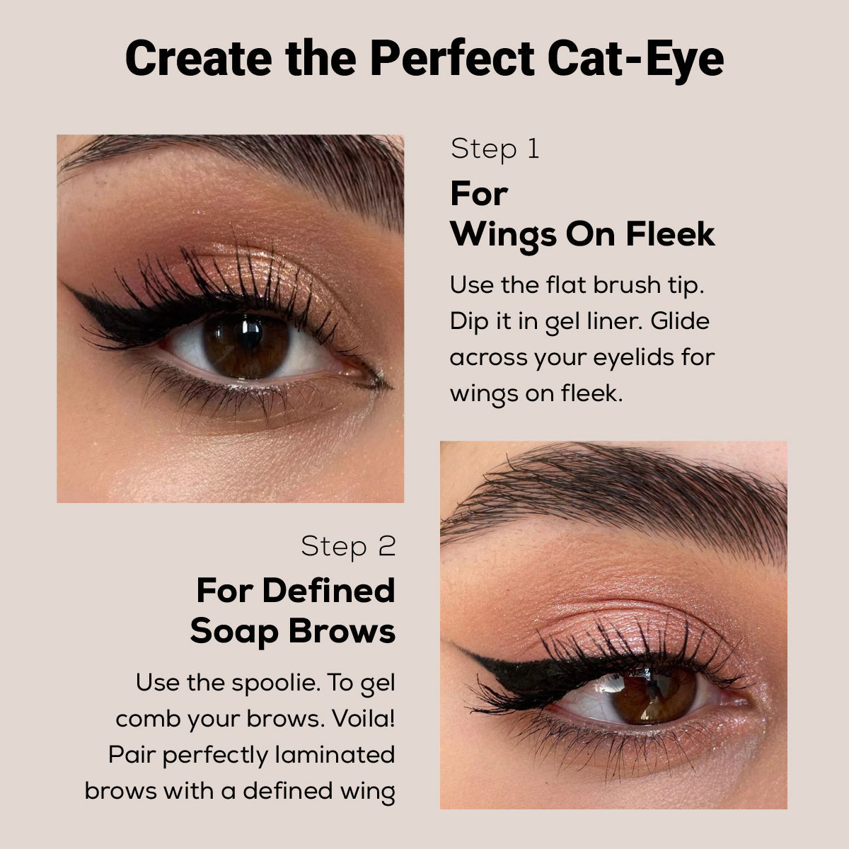 Flat Eyeliner & Mascara Brush (2IN1)