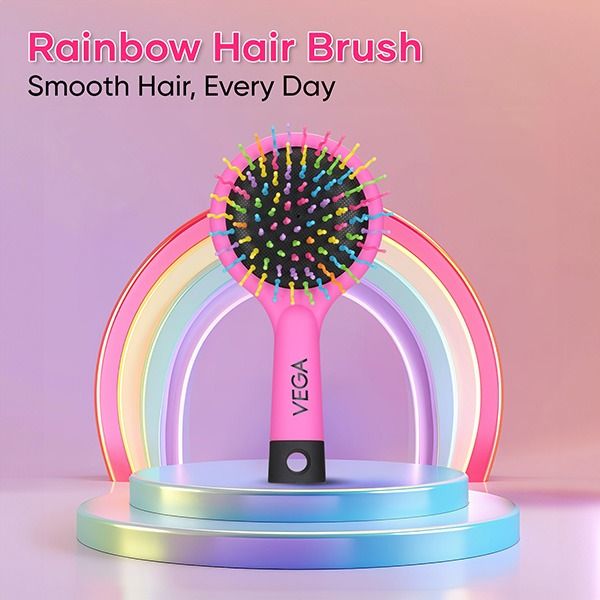 Rainbow Hair Brush (with mirror) - R17-CB