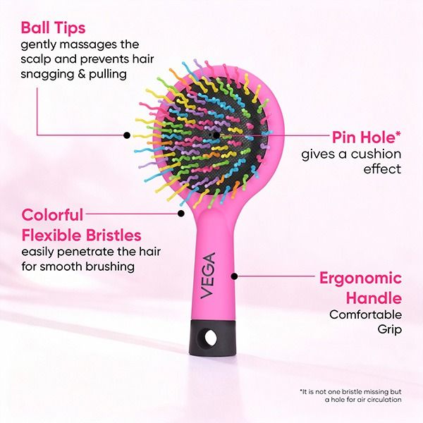 Rainbow Hair Brush (with mirror) - R17-CB