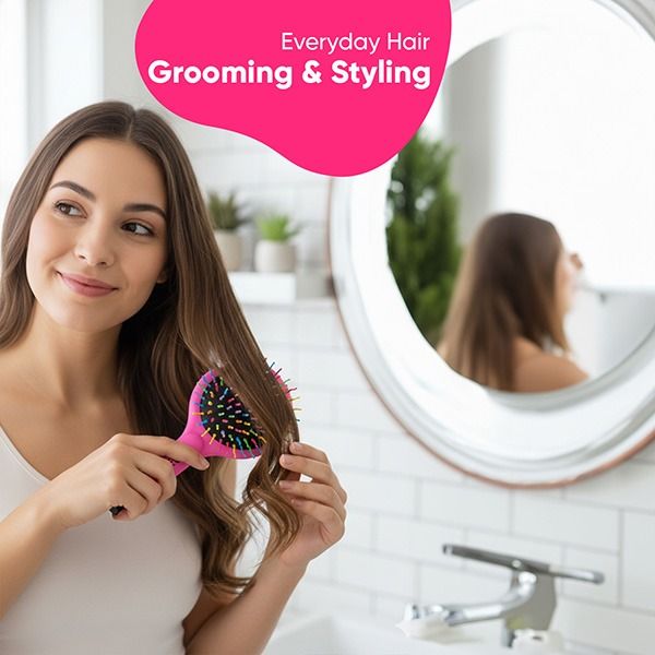 Rainbow Hair Brush (with mirror) - R17-CB