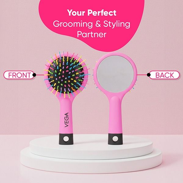 Rainbow Hair Brush (with mirror) - R17-CB