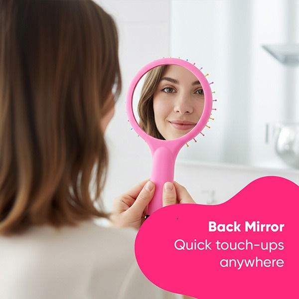 Rainbow Hair Brush (with mirror) - R17-CB