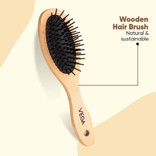 Vega Compact Wooden Hair Brush - R4-CB