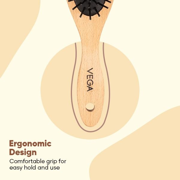 Vega Compact Wooden Hair Brush - R4-CB