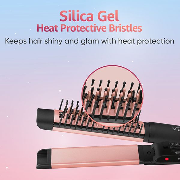 Glam Shine 2 In 1 Hair Straightener & Brush-VHSSB-01