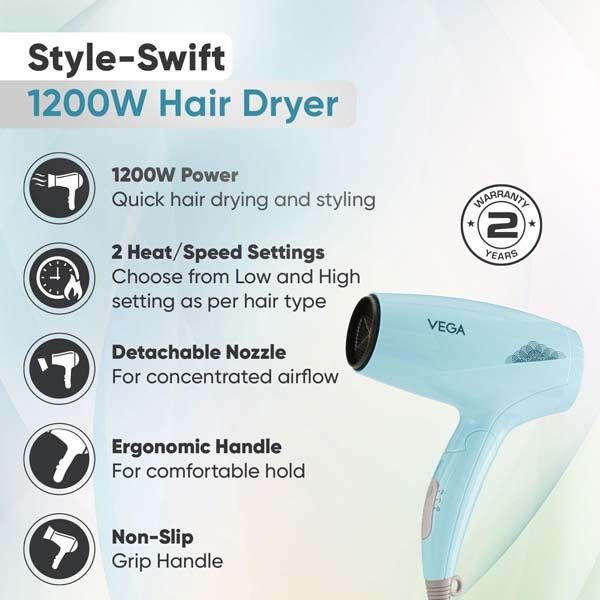 STYLE-SWIFT 1000-1200W HAIR DRYER-VHDH-31