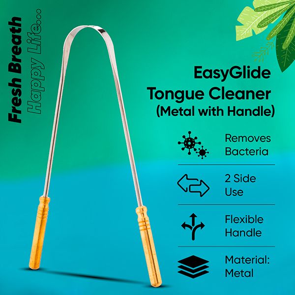 EasyGlide Tongue Cleaner (Metal with Handle) - TCM-01