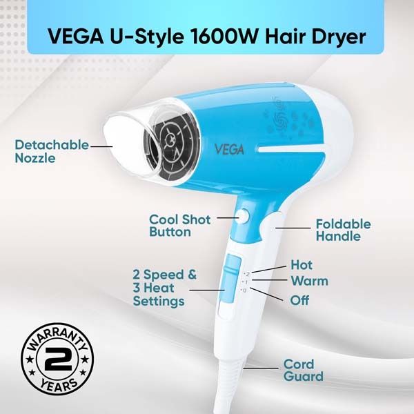 U-Style 1400-1600 Watts Hair Dryer - VHDH-32