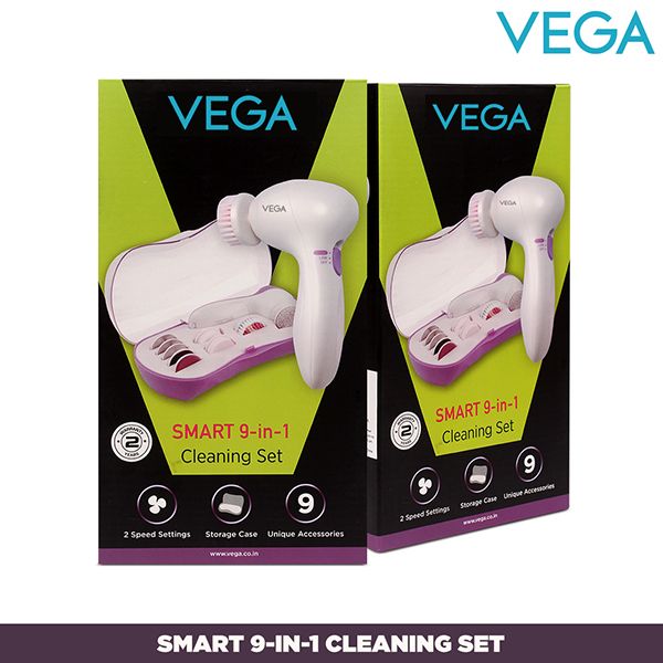 VEGA Smart 9-in-1 Head To Toe Cleaning Set For Pedicure, Manicure And Skin & Body Massager, (VHCK-01)