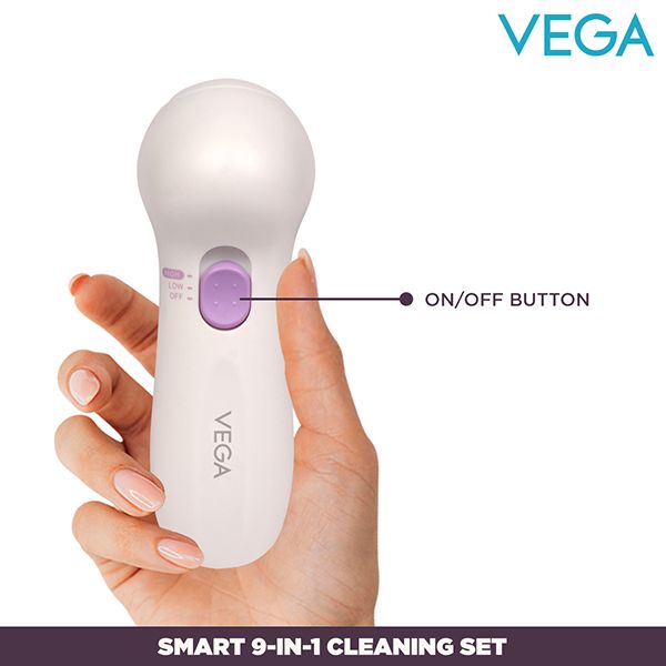 VEGA Smart 9-in-1 Head To Toe Cleaning Set For Pedicure, Manicure And Skin & Body Massager, (VHCK-01)