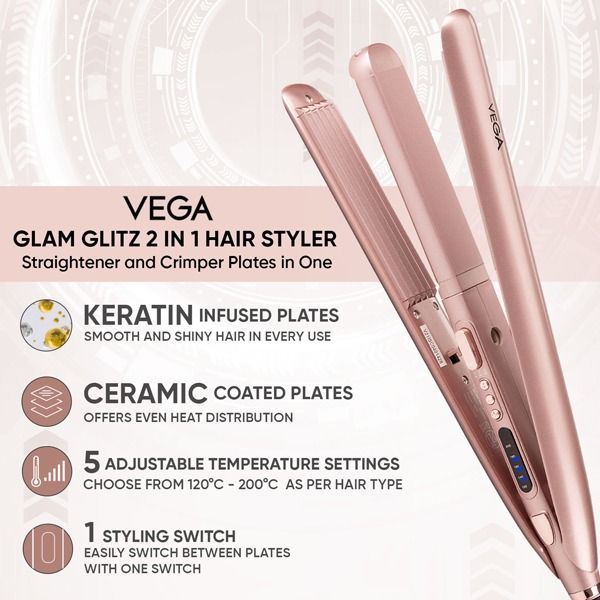 VEGA Glam-Glitz 2 in 1 Hair Styler-VHSC-04