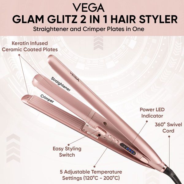VEGA Glam-Glitz 2 in 1 Hair Styler-VHSC-04