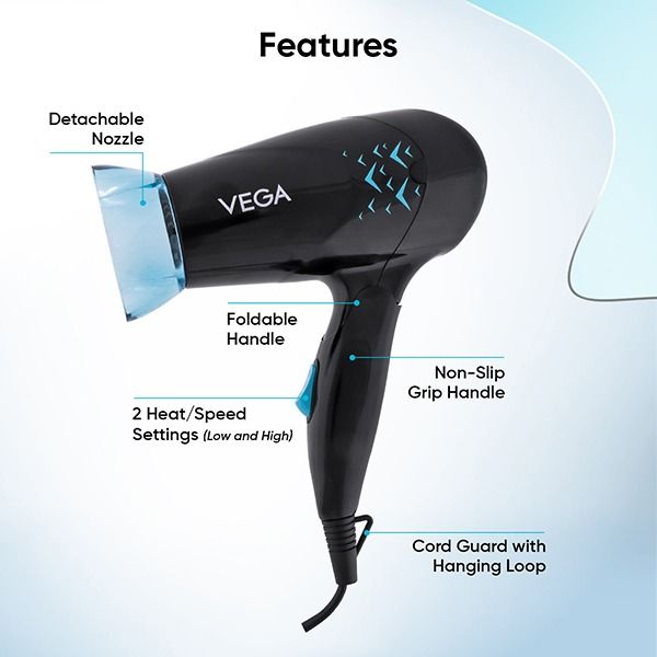 VEGA Glow Glam 1000 Watts Hair Dryer-VHDH-26
