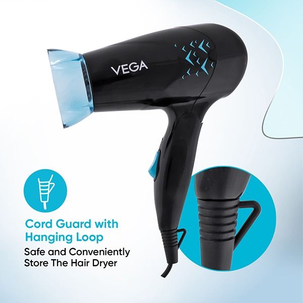 VEGA Glow Glam 1000W Hair Dryer- VHDH-26-Black