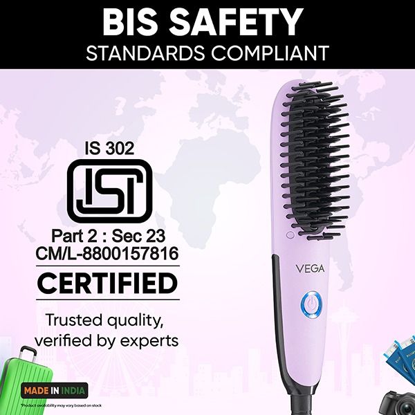Vega Go Mini Hair Straightener Brush - VHSB-05
